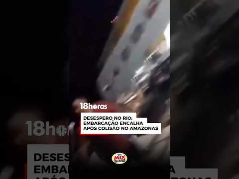 Embarcação encalha após colidir com pedras no Amazonas