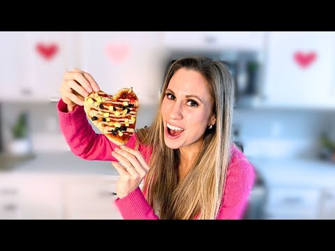 Heart-shaped Oil-Free Vegan Pizzas for Valentines Dinner!