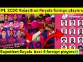 IPL 2026 Rajasthan Royals Best Foreign Players Option For Playing X1 ️ 2ND TITLE LOADING