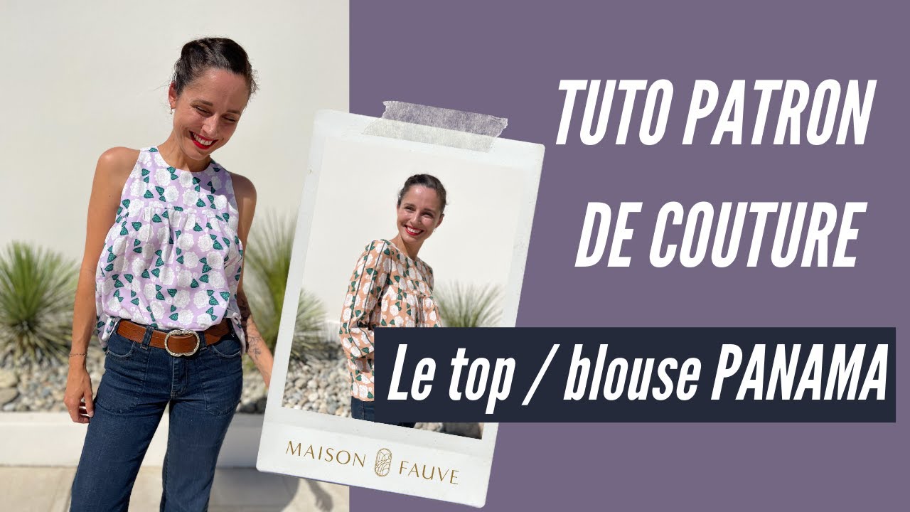 Patron couture blouse, top Panama / PDF (A4, A3, A0, US Letter) - Cadres, Calques par Taille, Vidéoprojection