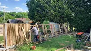 Concrete posts and gravels on 6ft close board