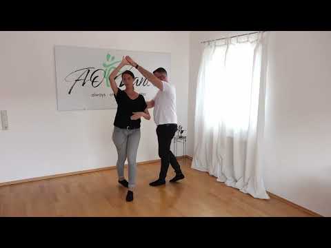 Salsa Drehung/Damensolo - Erklärung der Schritte aus Doppelhand- und Tanzhaltung - Ende mit Musik