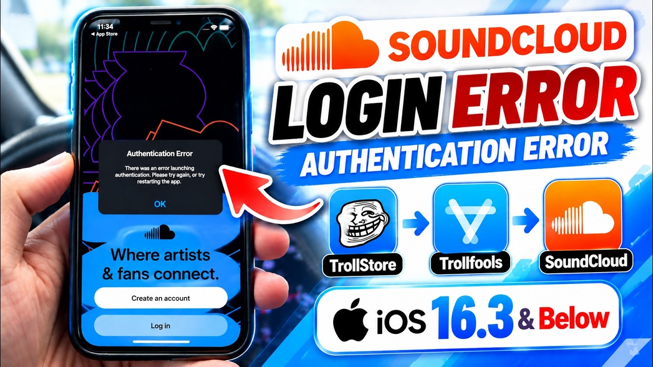 SoundCloud Login Authentication Error FIX! | iOS 16.3 & Below