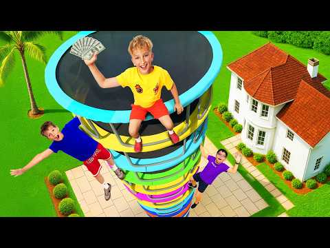 The last person to leave the trampoline tower wins $10,000!