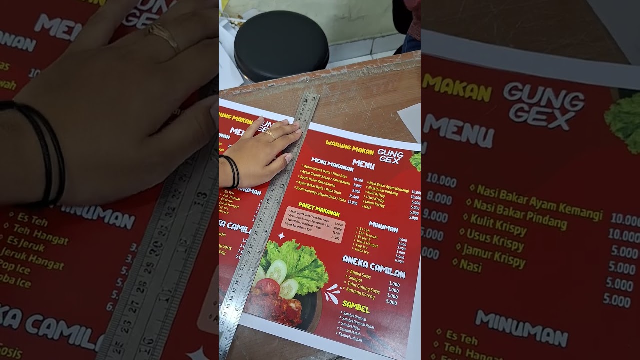 buat menu warung cetak menu resto langsung laminating bisa order di ayo printing bali 087764545107