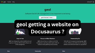 geol documentation on docusaurus ?