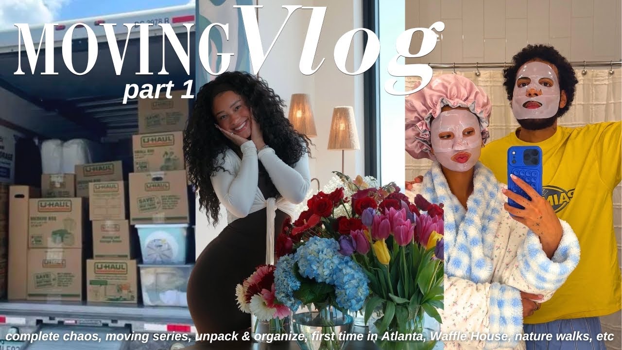 MOVING VLOG l unpack & organize, complete chaos, settling in, decor shopping, trip to ATL...