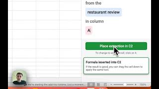 Numerous.ai analysing restaurant reviews in Excel to generate replies and classify sentiment is a practical demonstration of what AI formulas actually do