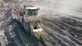 Caterpillar D9T & Komatsu D275 Dozers Rehabilitating Huge Old Mining Site | Amazing 4K Drone Video
