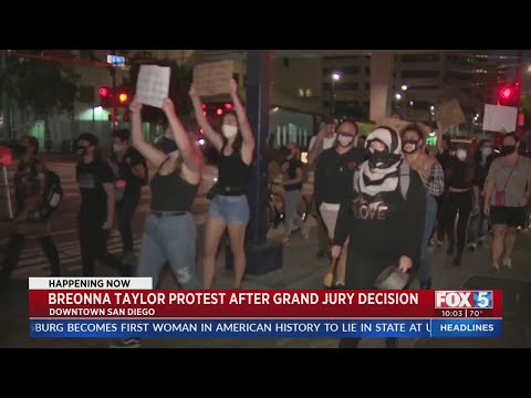 Protesters Take To Downtown San Diego For Third Night