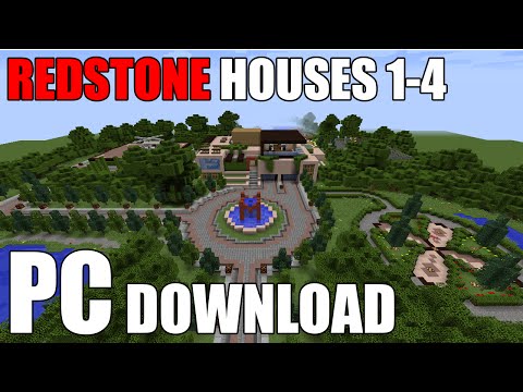 Minecraft Redstone Houses 1-4 PC DOWNLOAD!