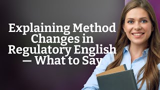 Explaining Method Changes in Regulatory English — What to Say