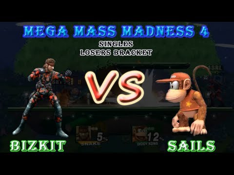 SSBB - Bizkit (Snake) Vs Sails (Diddy) - Mega Mass Madness 4