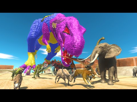 Escape Race🔥Thanos T-rex Dinosaur🦖Dinosaurs & ALL Units-Animal Revolt Battle Simulator