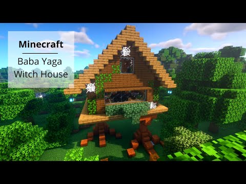 MINECRAFT Halloween Special｜How to build a witch house (Baba Yaga Style)
