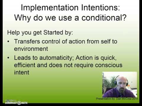 Psychology of Action 9 - Implementation Intentions, or the Power of Simple Plans