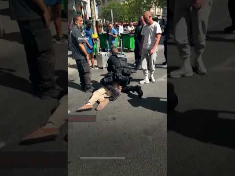 Video shows man subdued after stabbing three women in Paris | AJ #shorts