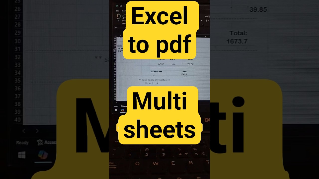 how to Create pdf of multiple excel sheets | excel to pdf #exceltips #tipsandtricks