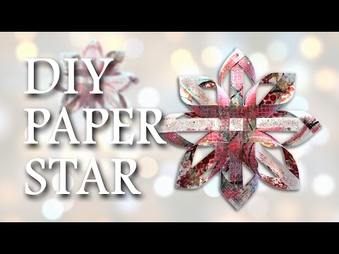 DIY Paper Star with Gelli Prints. Estrela de Papel.