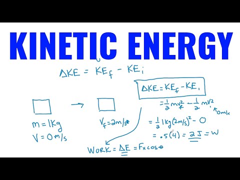 Part of a video titled How to Find Kinetic Energy & Change In KE (High School Physics & AP ...