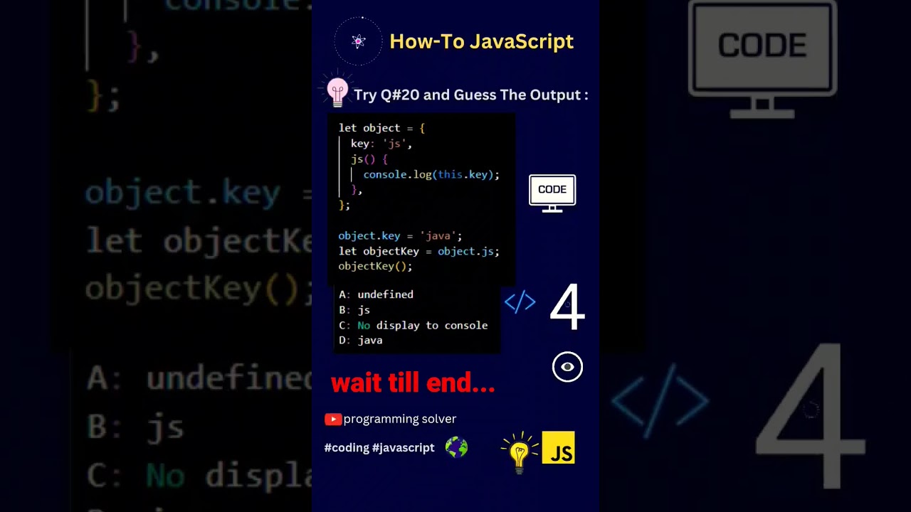 How To Code JavaScript Q#20, Try Solve & Guess The Output #shorts #coding #programming #javascript