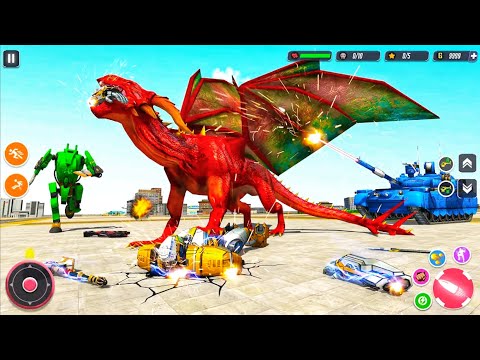 Flying Dragon Robot Car Transformation Fight Game / Android Gameplay