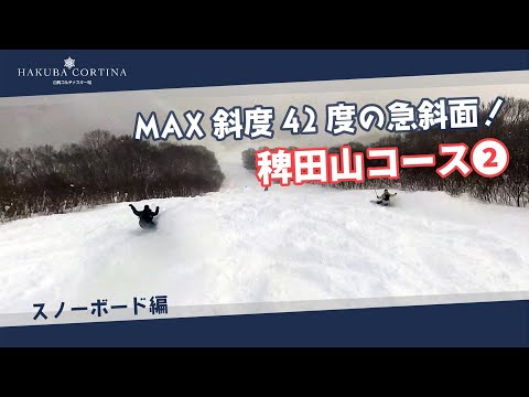 Video: 白馬コルチナのコース紹介【稗田山コース②】MAX斜度４２度の急斜面！ #snowboard #hakuba #スキー場