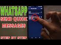✅ How To Send Quick Messages On WhatsApp Business 🔴