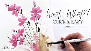 Too Busy to Paint? Try This! 😲 Shockingly Easy Watercolor Wildflowers | Step-by-Step Tutorial