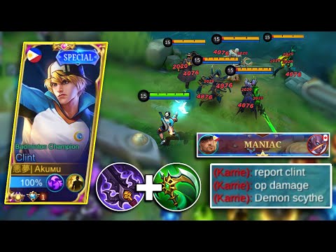 WHEN TOP 1 GLOBAL CLINT TRY DANGEROUS DEMON SCYTHE BUILD!!!🔥 | CLINT MULTI DAMAGE BUILD - MLBB