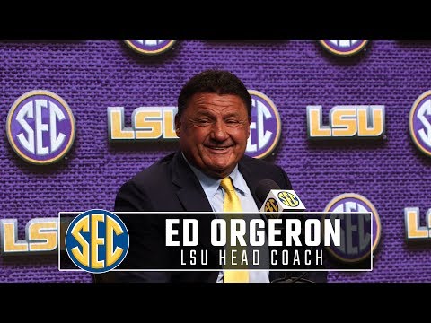 Watch: Ed Orgeron Talks Joe Burrow, Alabama Rivalry At SEC Media Days