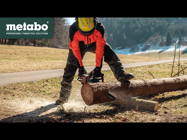 Video Teaser für Metabo 2x18 Volt Cordless chain saw MS 36-18 LTX BL 40