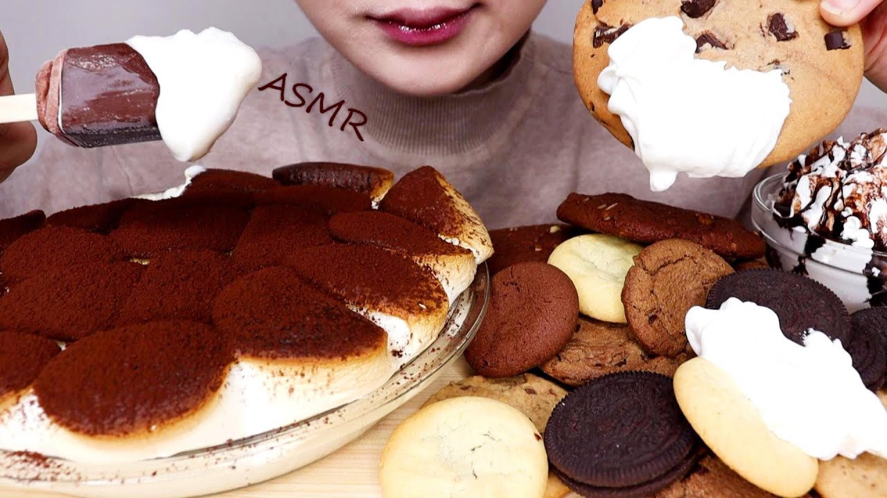 S'MORES DIP COOKIE SOFT ICE CREAM मार्शमैलो कुकी ASMR