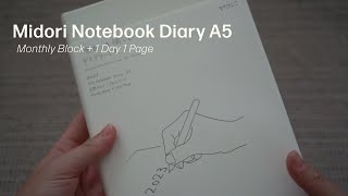 2023 Planner | Midori MD Notebook Diary A5 Monthly Block & 1 Day and 1 Page | Flip Through