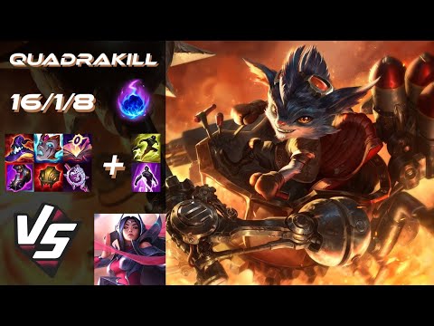 TOP Rumble vs Irelia [QUADRAKILL] - NA Grandmaster Patch 25.S2.6