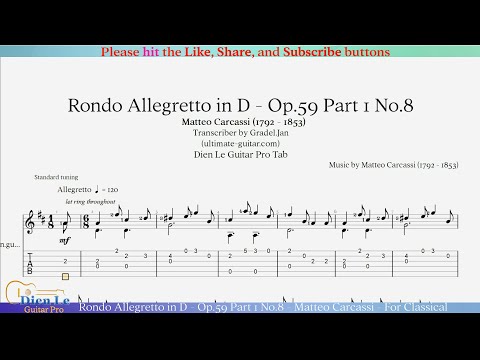 Opus 59 Part 1 No 8 - Rondo Allegretto In D Major - Matteo Carcassi