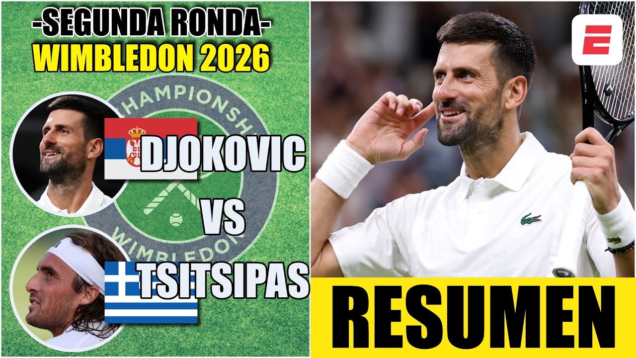 DJOKOVIC DIO CÁTEDRA y DOMINÓ a TSITSIPAS para avanzar a la siguiente ronda | Resumen | Wimbledon