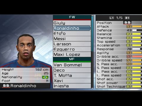PES 5 (Winning Eleven 9) Master League Gameplay - #PES #PES6 #Adriano #Konami