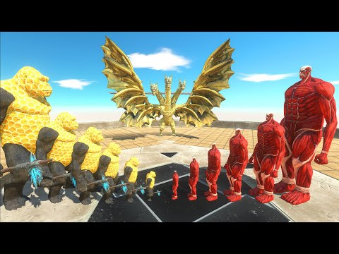 Size Comparison: Growing Honey King Kong vs. Growing Colossal Titan - Animal Revolt Battle Simulator