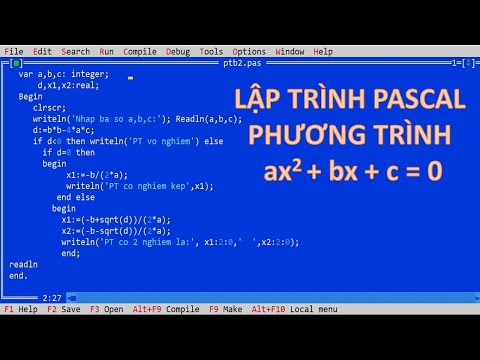 Lập Trình Pascal Giải Phương Trình Bậc 2