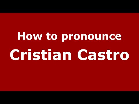 How to pronounce Cristian Castro (Mexico/Mexican Spanish) - PronounceNames.com