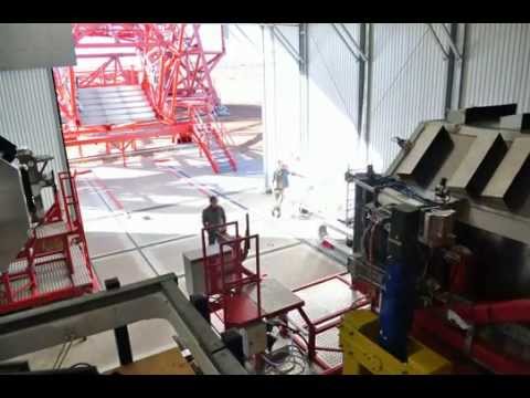 Loading the 3.5 ton HESS Gamma ray telescope camera(time lapse video)