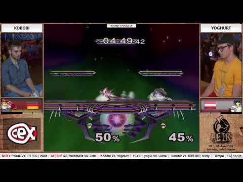 HEIR5 - Kobobi (Cpt.Falcon) Vs. Yoghurt (Marth) - Pool D6 - Melee Singles