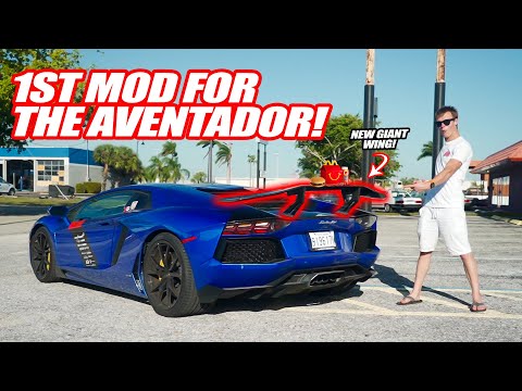 1ST LAMBORGHINI AVENTADOR MOD! *HUGE CARBON FIBER SPOILER*