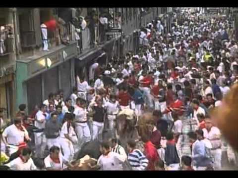 July 8 2001 encierro with Millares bulls in Pamplona