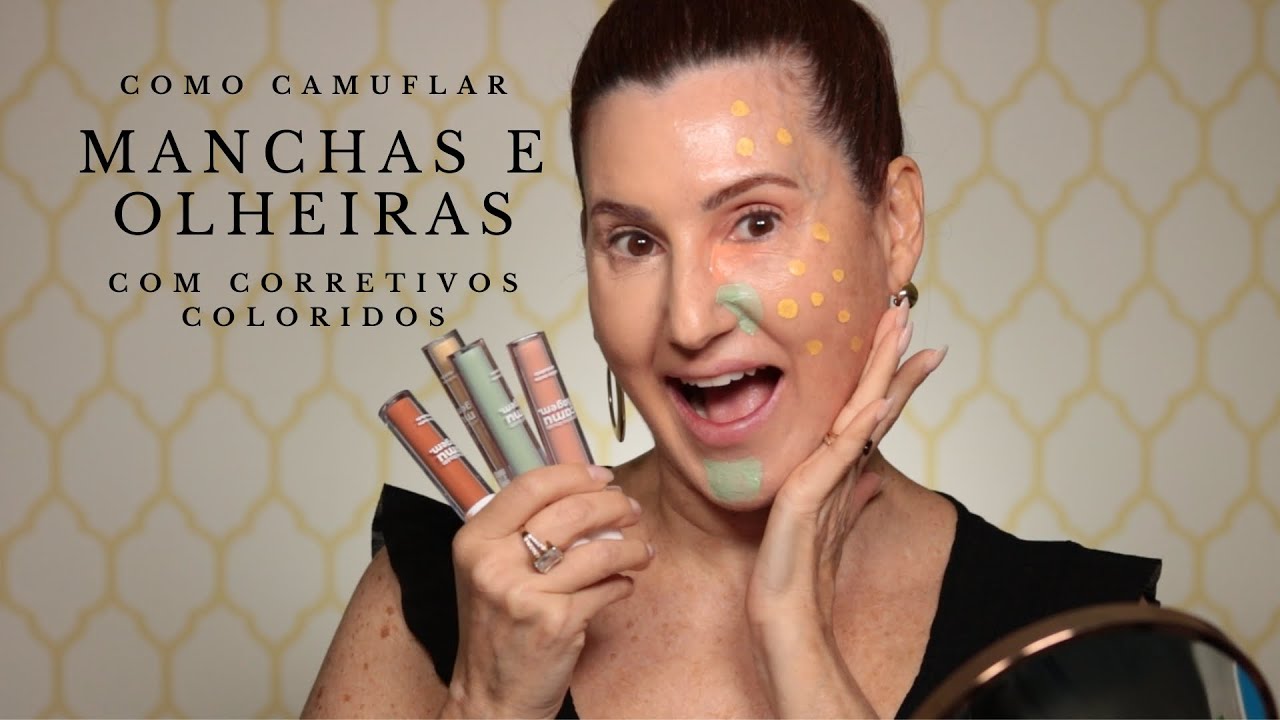 Como camuflar MANCHAS e OLHEIRAS com CORRETIVOS COLORIDOS | DRICA DIVINA