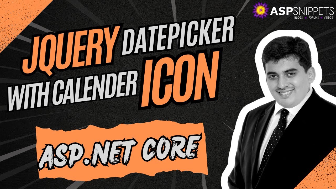 Implement jQuery DatePicker with Calendar Icon (Image) in ASP.Net Core
