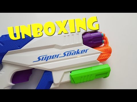 UNBOXING: Nerf Super Soaker Wasserpistole mit 5 Darts - water gun