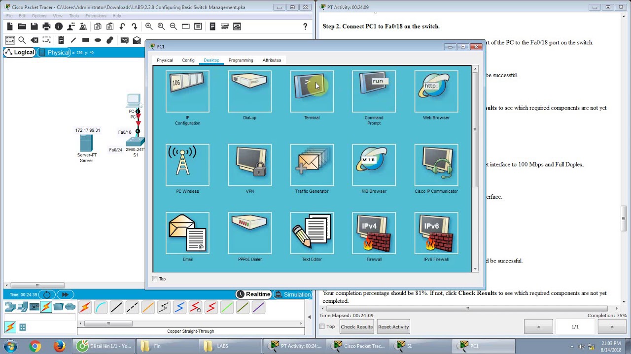 [CCNA] 2.3.8 Configuring Basic Switch Management