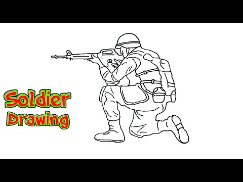 How to draw a Soldier, for beginners - YouTube